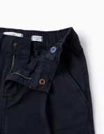 Pantalon chino en sergé 'Straight Fit' avec cordon pour garçons, bleu foncé – Image 3