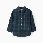 Chemise en flanelle à carreaux pour Baby Boys 'B&S', vert/bleu