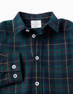 Chemise en flanelle à carreaux pour Baby Boys 'B&S', vert/bleu – Image 3