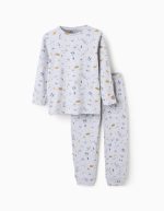 Pyjama côtelé avec motif d’animaux de la forêt pour garçons, gris