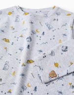 Pyjama côtelé avec motif d’animaux de la forêt pour garçons, gris – Image 3