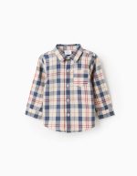 Chemise à carreaux en coton 'B&S’pour les petits garçons, beige/bleu/rouge