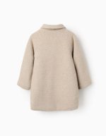 Veste moelleuse boutonnée pour filles, beige – Image 2