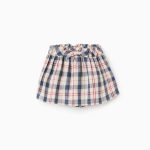 Jupe-short à Carreaux 'B&S' pour Bébé Fille, Beige/Bleu/Rouge