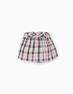 Jupe-short à Carreaux 'B&S' pour Bébé Fille, Beige/Bleu/Rouge