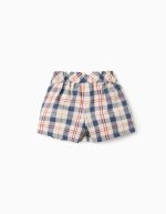 Jupe-short à Carreaux 'B&S' pour Bébé Fille, Beige/Bleu/Rouge – Image 2
