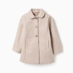 Manteau effet laine avec doublure You&Me pour filles, beige