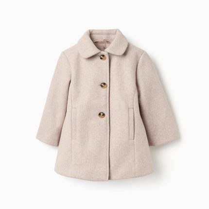 Manteau effet laine avec doublure You&Me pour filles, beige