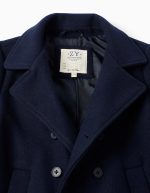 Manteau effet laine avec ouverture en croix pour garçons, bleu foncé – Image 3