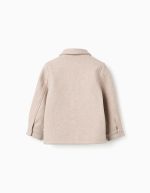 Manteau effet laine avec fermeture éclair et poches à rabat 'B&S’pour garçons, beige – Image 2