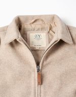 Manteau effet laine avec fermeture éclair et poches à rabat 'B&S’pour garçons, beige – Image 3