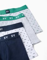 Lot de 4 boxers unis/imprimés pour garçons, multicolores – Image 3