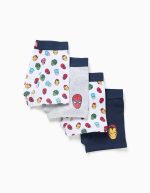 Lot de 4 boxers pour garçon, imprimé Avengers, bleu/gris/blanc