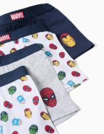 Lot de 4 boxers pour garçon, imprimé Avengers, bleu/gris/blanc – Image 3