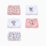Lot de 5 culottes en coton Hello Kitty & Friends pour filles, rose et blanc