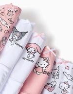 Lot de 5 culottes en coton Hello Kitty & Friends pour filles, rose et blanc – Image 3