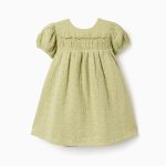 Robe en coton brodée anglaise pour bébé fille, vert clair