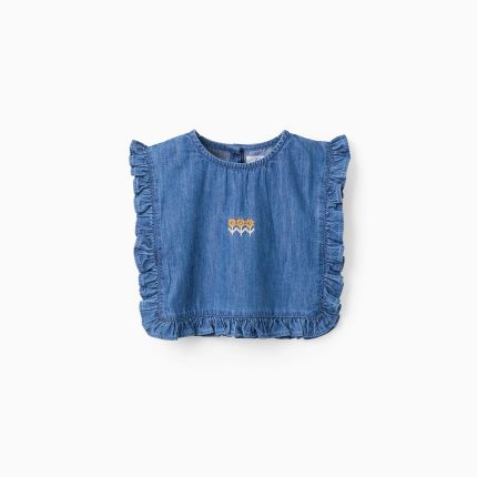 Chemisier sans manches pour enfants bleu