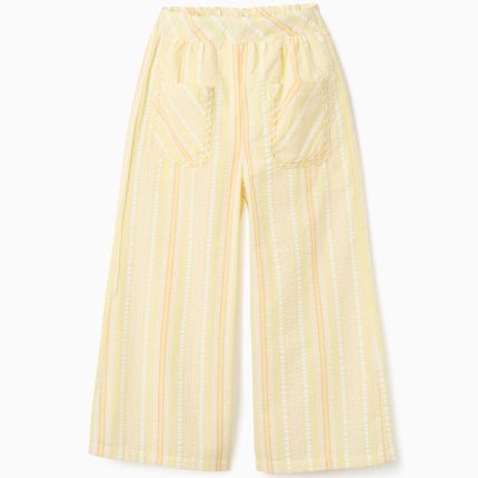 PANTALON SEERSUCKER JAUNE CLAIR