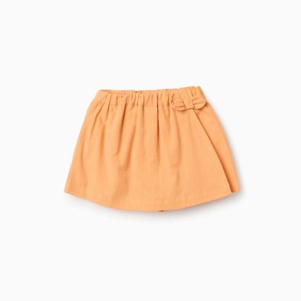 SHORT EN COTON JAUNE FONCÉ