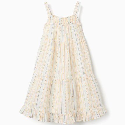ROBE FILLE AOP BEIGE CLAIR