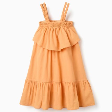 Robe SS en coton jaune foncé