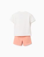 T-shirt et short en coton avec motif Bluey pour bébés et enfants, blanc/orange – Image 2