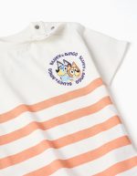 T-shirt et short en coton avec motif Bluey pour bébés et enfants, blanc/orange – Image 3