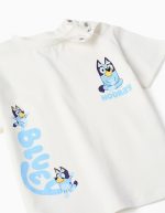 T-shirt et short en coton avec motif Bluey pour bébés et enfants, blanc/bleu – Image 3