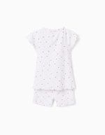 Pyjama en coton côtelé à motif cœur pour filles, blanc/rose – Image 2
