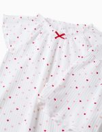 Pyjama en coton côtelé à motif cœur pour filles, blanc/rose – Image 3