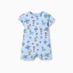 Grenouillère en coton bleu clair à motif Toy Story pour nouveau-nés et bébés garçons.