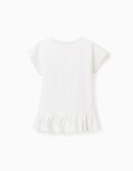 T-shirt en coton avec imprimé Stitch et Angel pour fille, blanc – Image 2