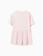 Robe en coton rayé à imprimé Kuromi pour filles, blanc/rose – Image 2
