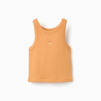 T-SHIRT SS CÔTELÉ JAUNE FONCÉ