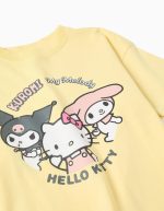 T-shirt en coton jaune pour filles, imprimé Kuromi et ses amis – Image 3