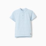 Chemise SS Jacquard Bleu clair