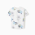 T-shirt en coton blanc à motif Bluey pour bébés et enfants
