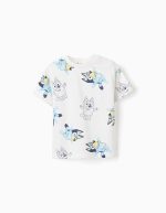 T-shirt en coton blanc à motif Bluey pour bébés et enfants