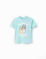 T-shirt en coton bleu avec imprimé Bluey et Bingo pour bébés et enfants