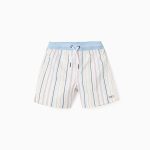 Short de bain à rayures ethniques et cordon B&S pour garçon, multicolore