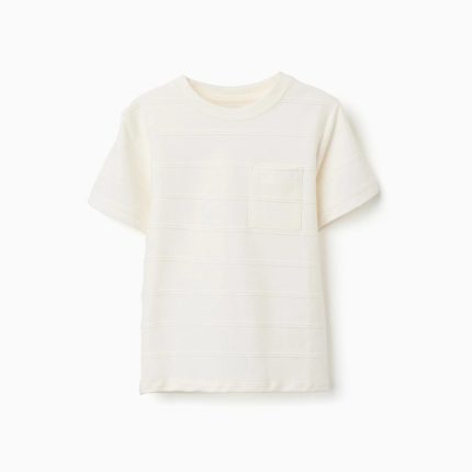 T-SHIRT SS JACQUARD BLANC