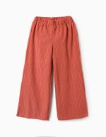 Pantalon large en broderie anglaise pour filles, orange