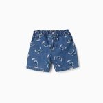 Short en jean bleu à motif Stitch et taille haute pour fille