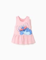 Débardeur en coton avec imprimé Stitch pour fille, rose clair