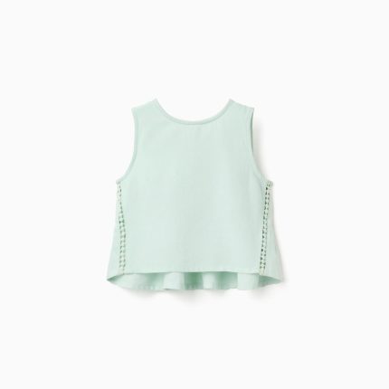 CHEMISE SS EN LIN VERT CLAIR