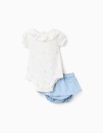 NB ENSEMBLE BODY BLOOMER BLEU CLAIR
