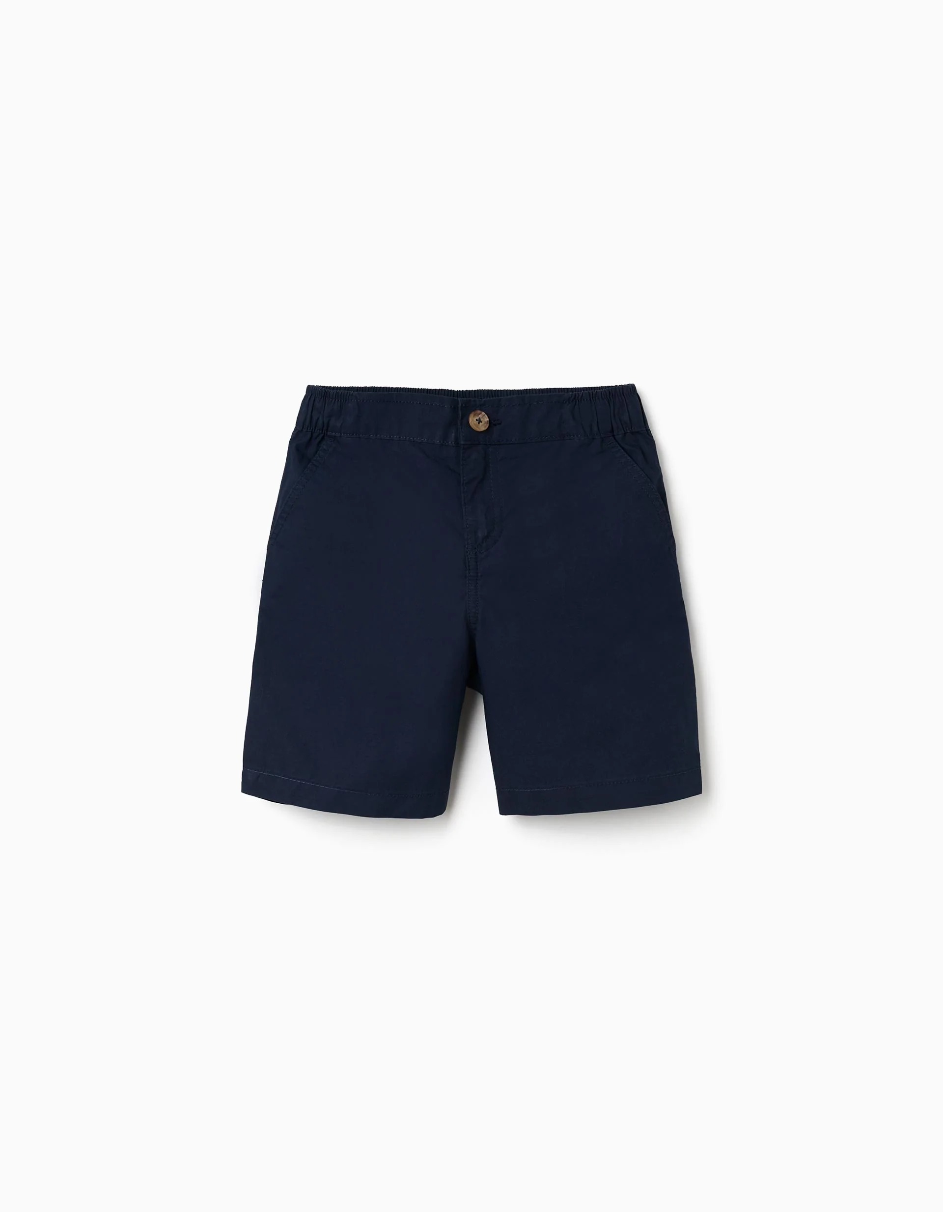31078177006-0-1.jpg Short chino midi en popeline pour garçon, bleu foncé – Image 1