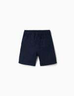 Short chino midi en popeline pour garçon, bleu foncé – Image 2