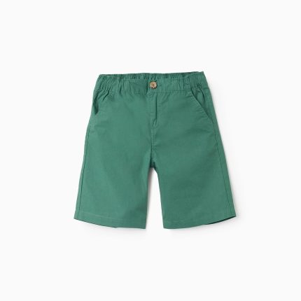 Short chino midi en popeline pour garçon, vert